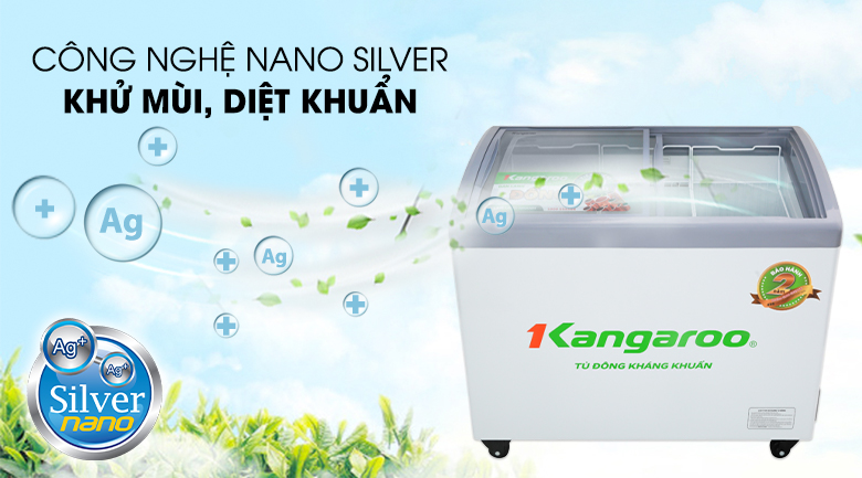 Tủ đông Kangaroo 248 lít KG308C1 - Diệt khuẩn, khử mùi hiệu quả cùng công nghệ Nano silver kháng khuẩn