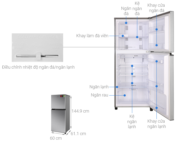 Thông số kỹ thuật Tủ lạnh Panasonic Inverter 234 lít NR-BL26AVPVN