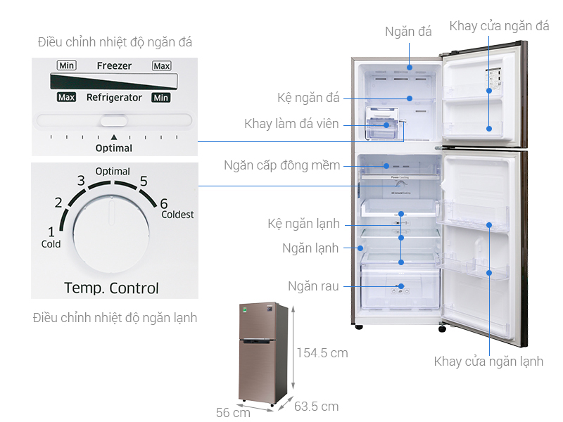 Thông số kỹ thuật Tủ lạnh Samsung Inverter 236 lít RT22M4032DX/SV