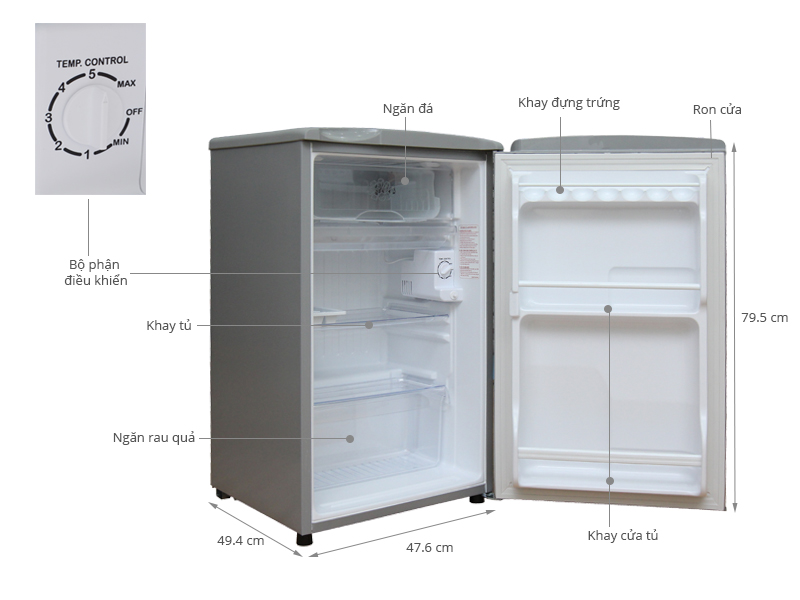 Thông số kỹ thuật Tủ lạnh Aqua 90 lít AQR-95AR
