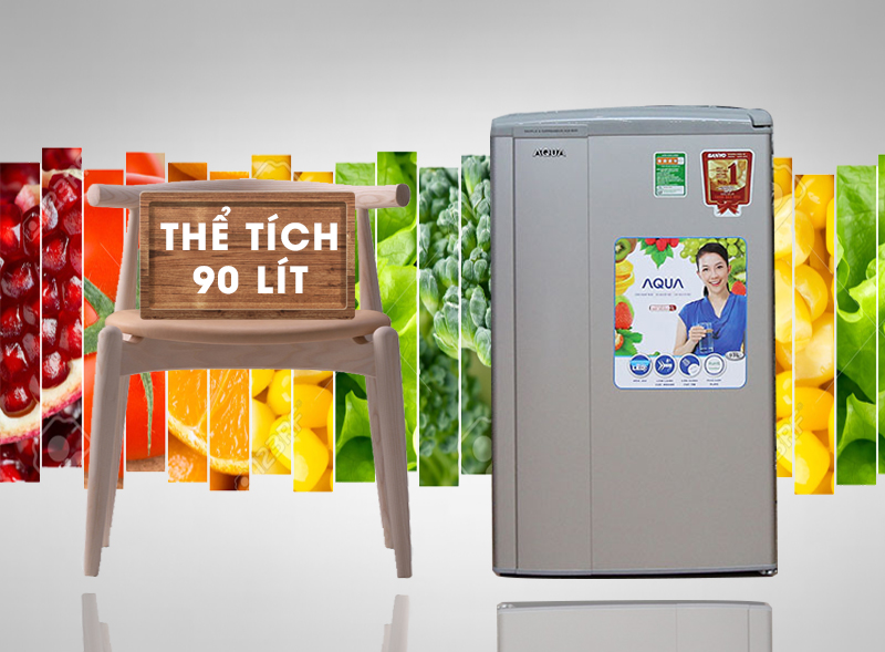 Tủ lạnh Aqua AQR-95AR sở hữu kiểu dáng nhỏ gọn cùng màu sắc nhẹ nhàng mà tinh tế