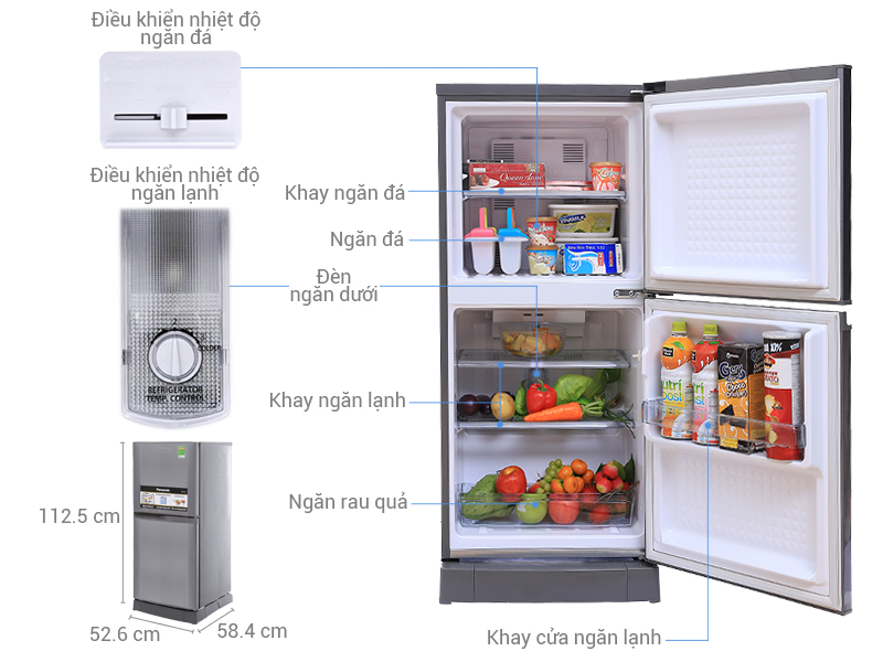 Thông số kỹ thuật Tủ lạnh Panasonic 135 lít NR-BJ158SSVN