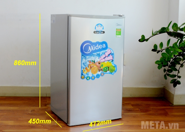 Kích thước tủ lạnh mini 98 lít Midea HS-122SN 