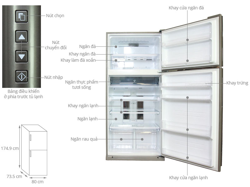 Thông số kỹ thuật Tủ lạnh Sharp Inverter 585 lít SJ-XP590PG-SL