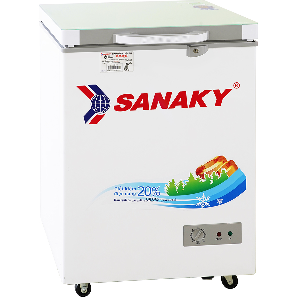 Tủ đông mini 100L Sanaky VH-1599HYK mặt kính xám - npsc.vn